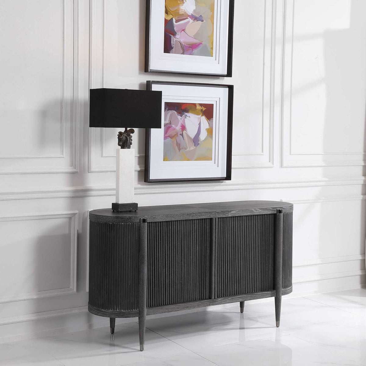 Tambour Black Ceruse Sag Harbor Decor