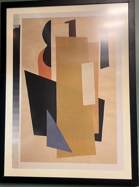 Black Framed Abstract Print  - Peinture Architectonique Size 30" x 48"
