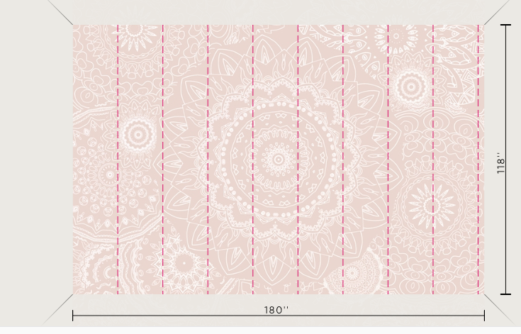 MANDALA LACE GYPSY BLUSH ROSE MURAL