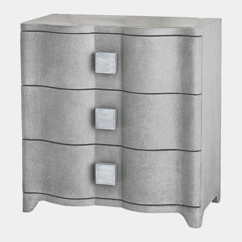 Toile Linen Bedside Chest-Gray