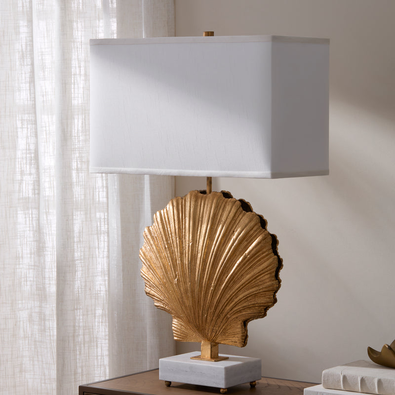 Sea Scallop Lamp-Gold Leaf