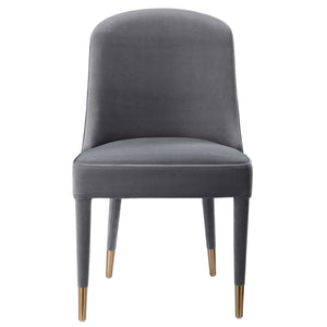 Brie Armless Chair, Gray, 2 Per Box