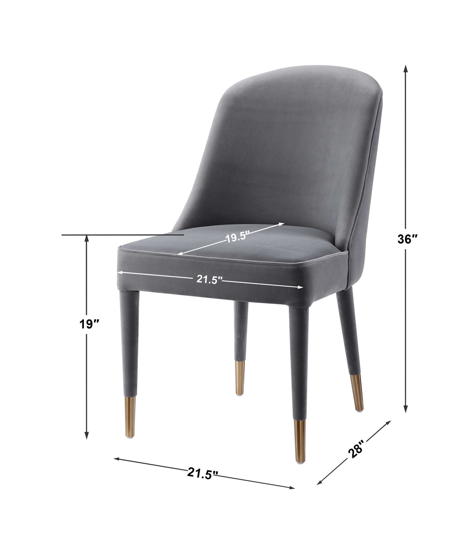 Brie Armless Chair, Gray, 2 Per Box
