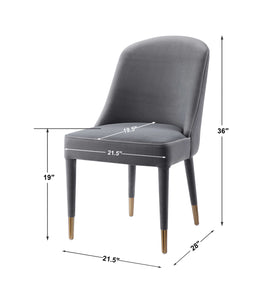 Brie Armless Chair, Gray, 2 Per Box