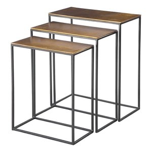 Coreene Nesting Tables S/3, Gold