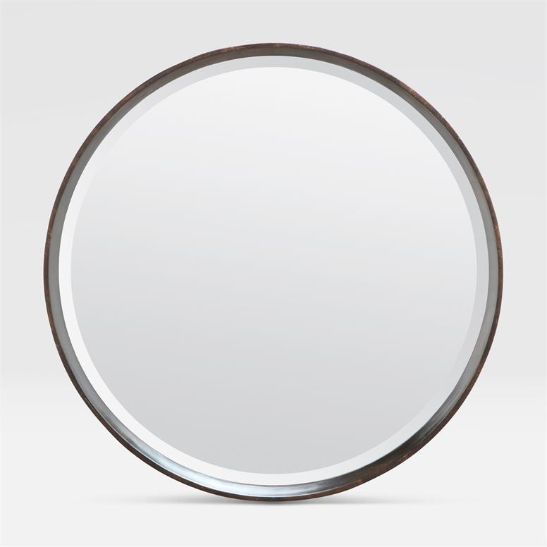 Thadeus Antiqued Metalized Ring Mirror