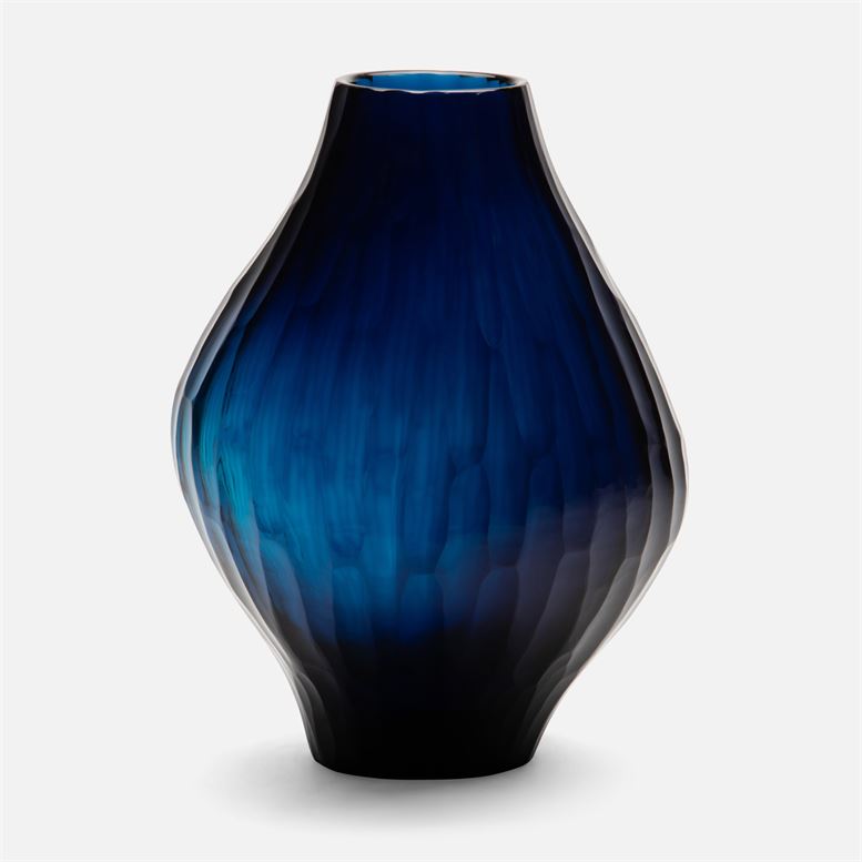 Santiago Ocean-blue Glass Vase