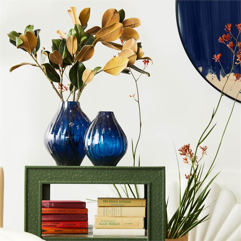 Santiago Ocean-blue Glass Vase