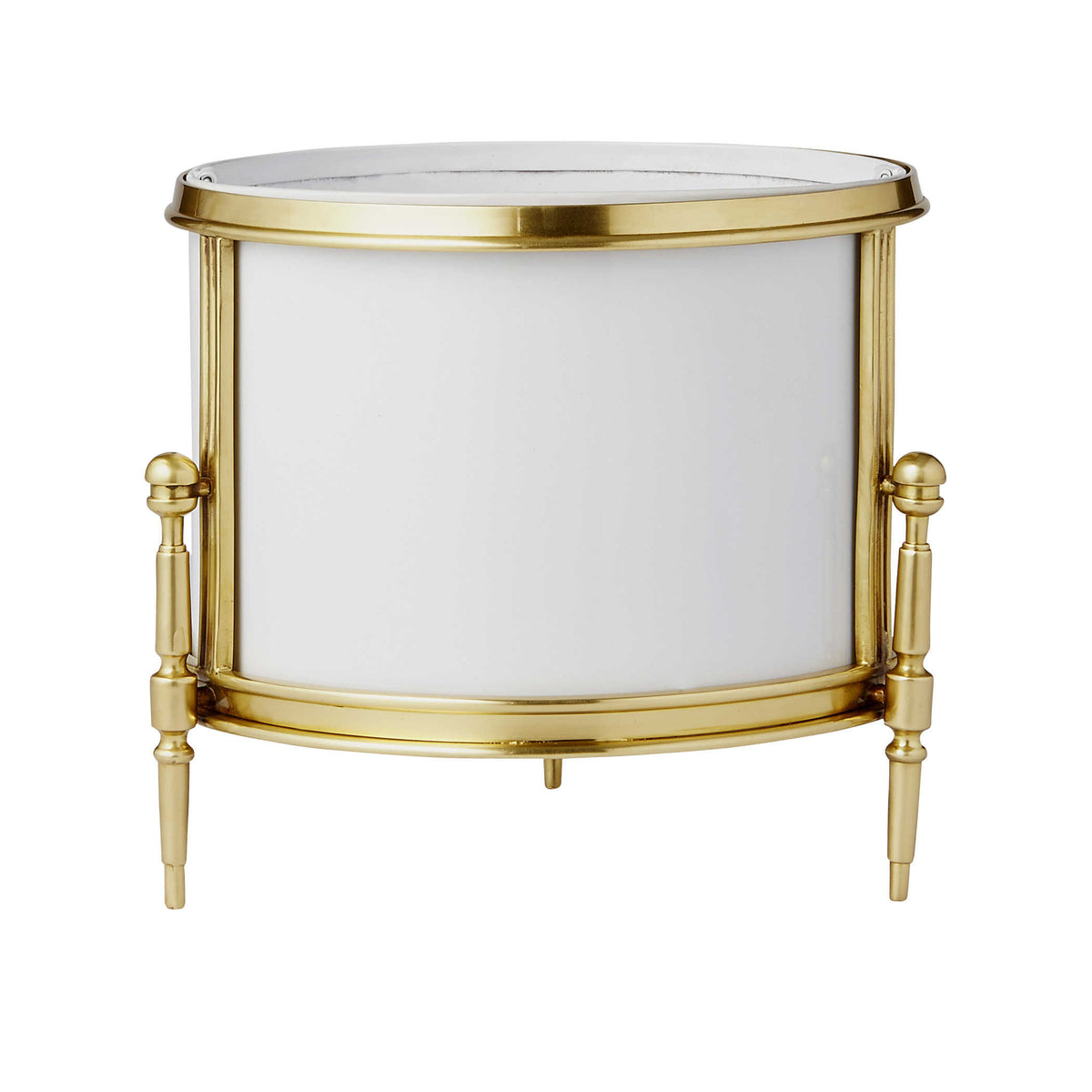 Regent Cachepot - Brass/White