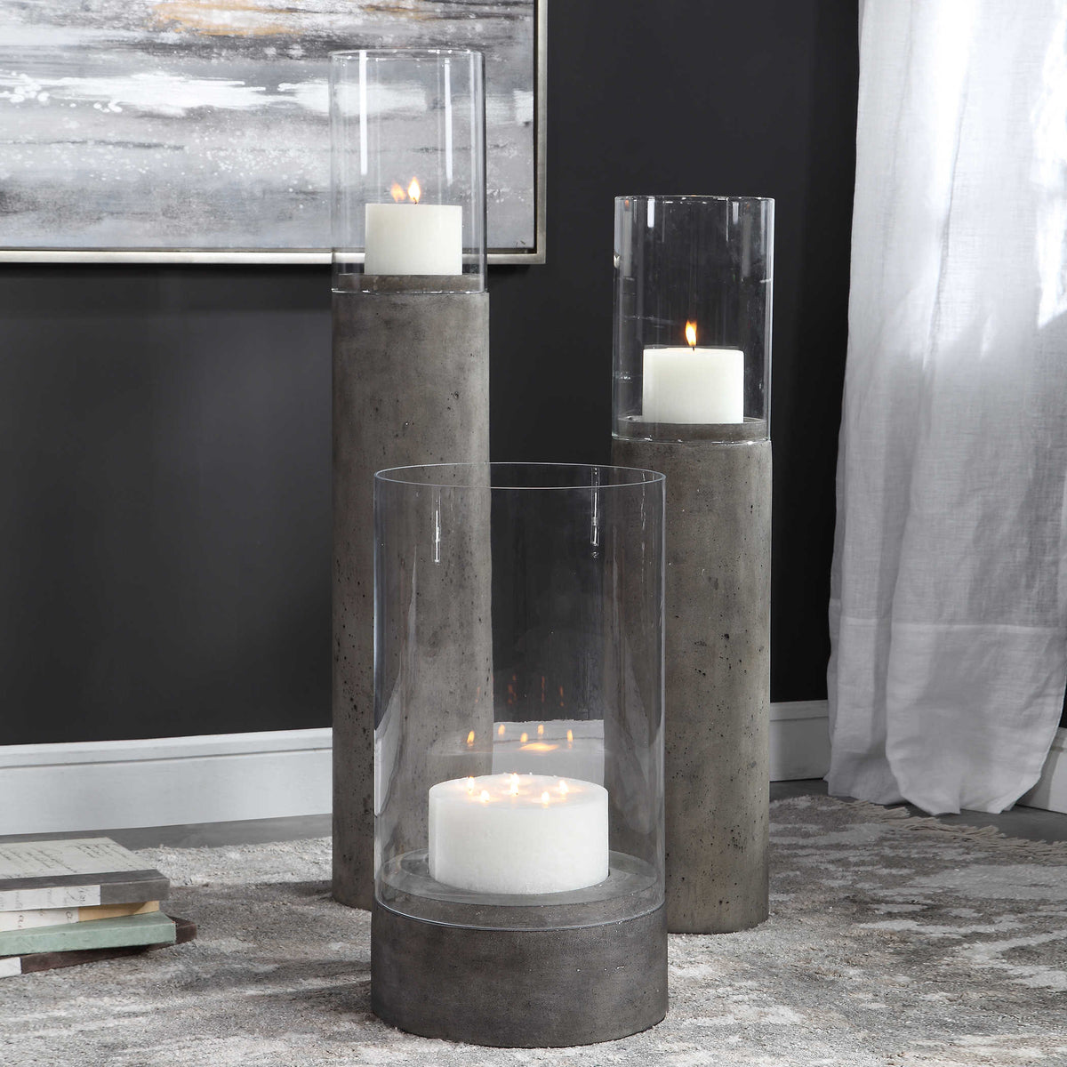 RAKAN TALL HURRICANE CANDLEHOLDER, SMALL, 2 CARTONS, OUTDOOR