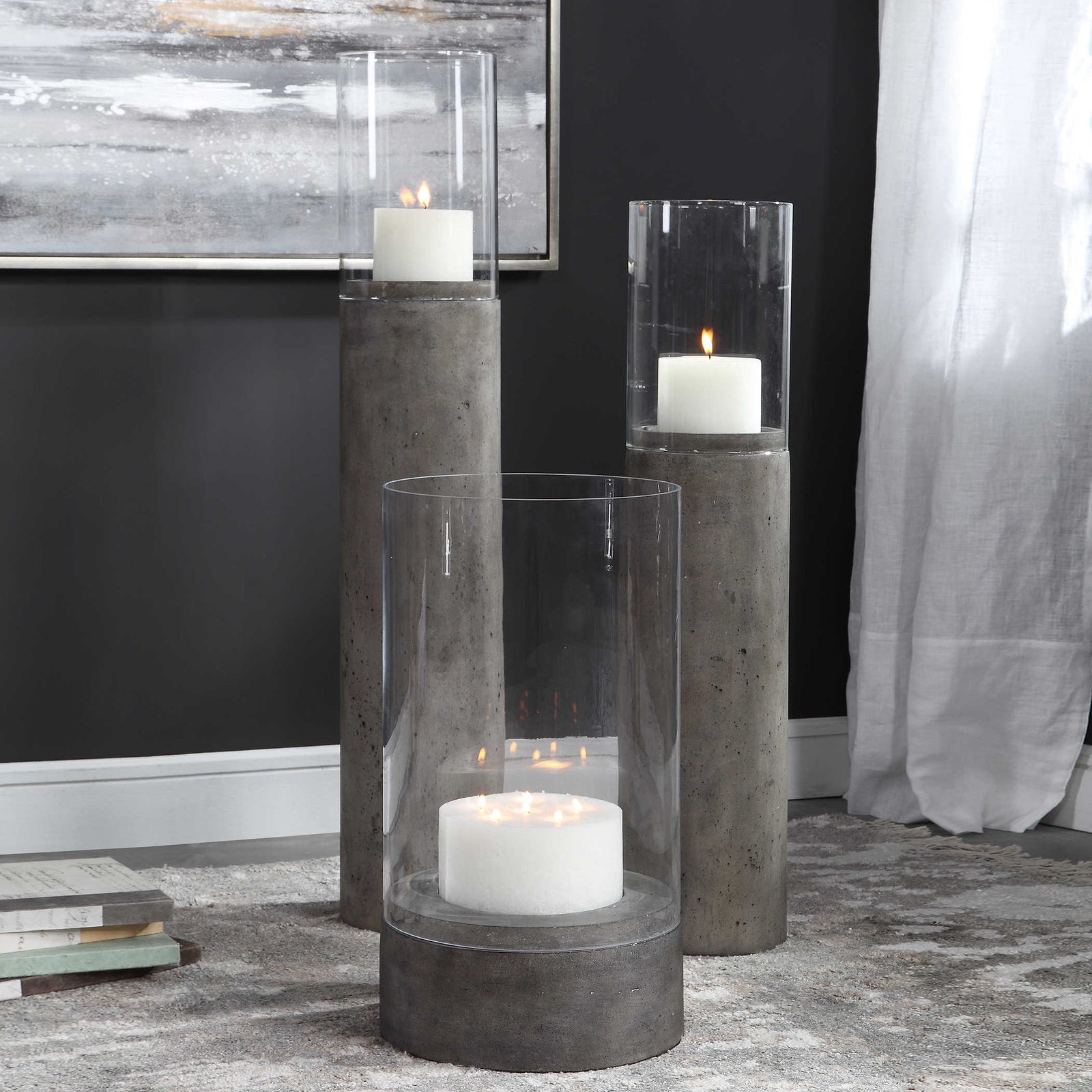 RAKAN TALL HURRICANE CANDLEHOLDER, SMALL, 2 CARTONS, OUTDOOR