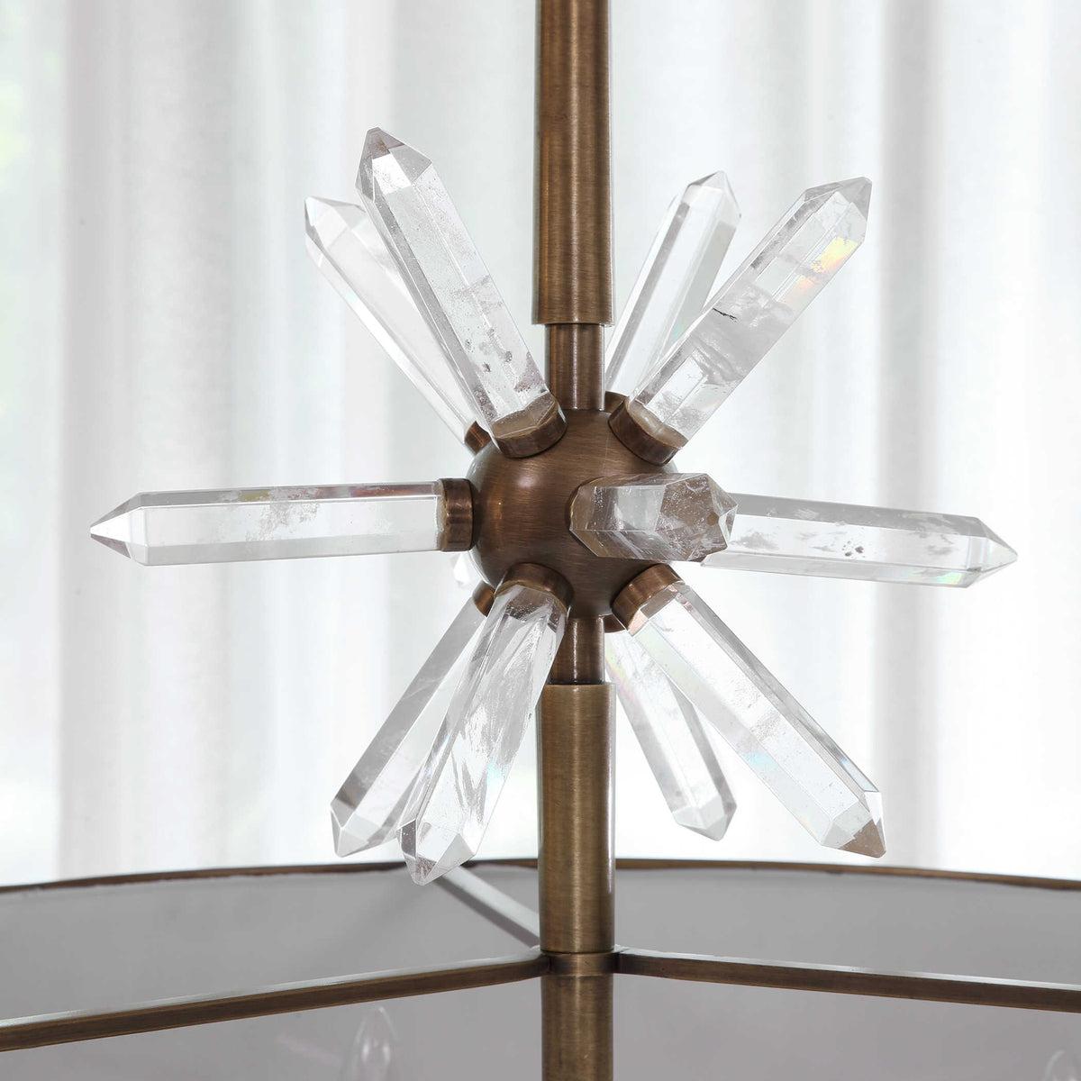 Star Quariz Pendant Antique Brass, 6 LT Pendant
