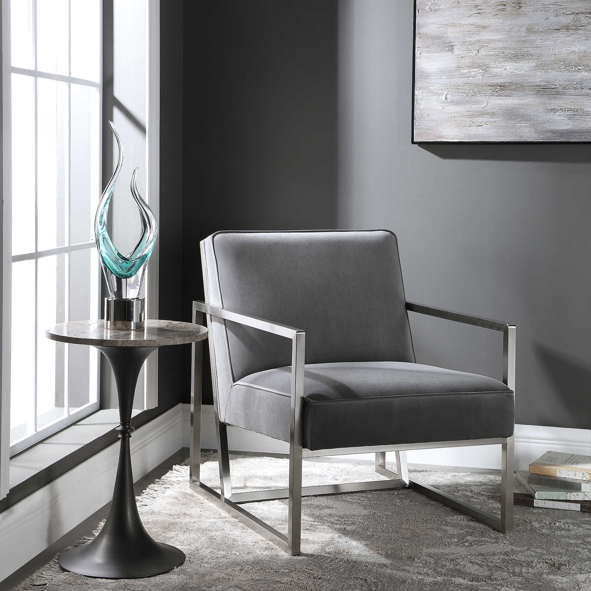 Hartigan Accent Chair, Nickel