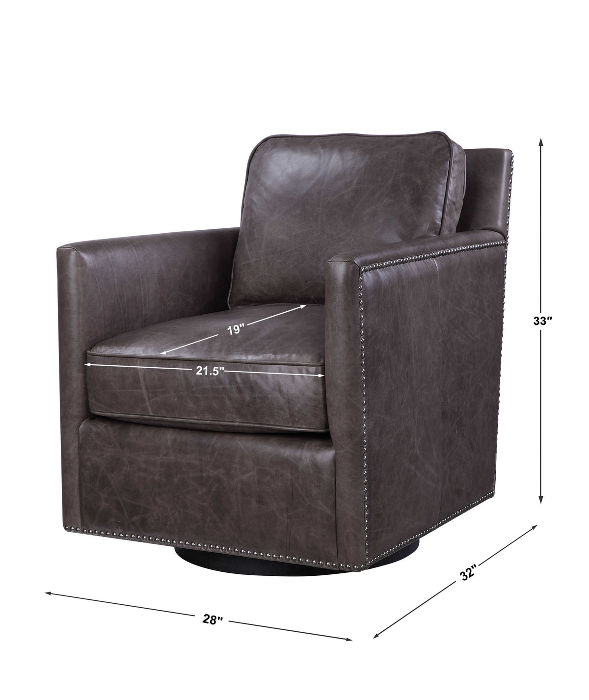 Roosevelt Swivel Chair, Smoke