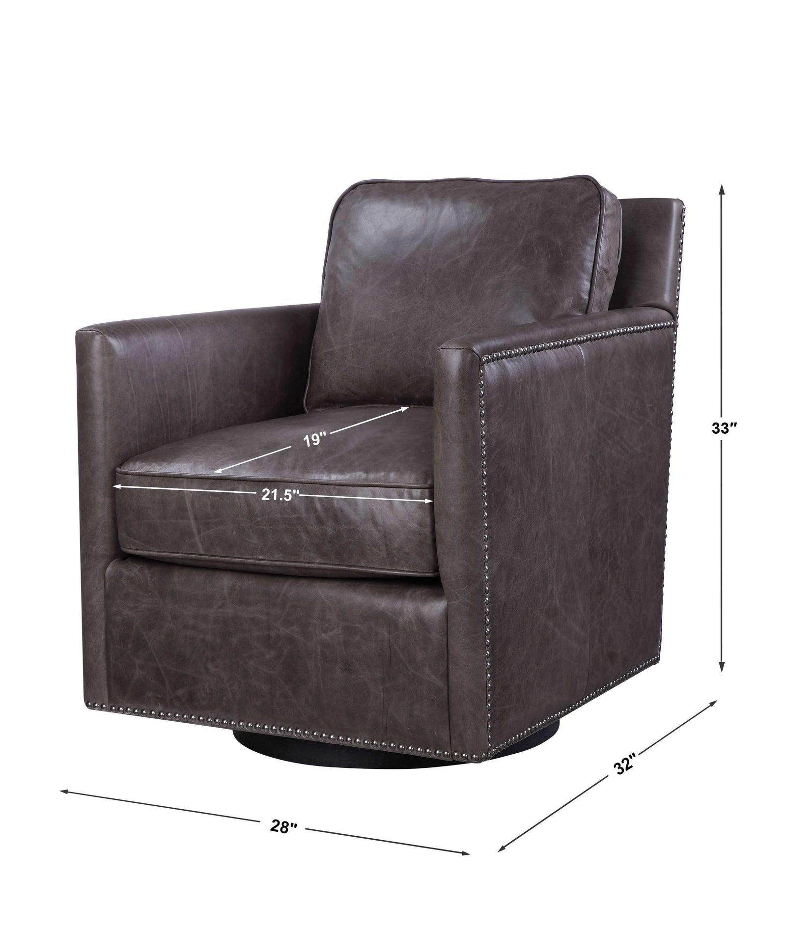Roosevelt Swivel Chair, Smoke