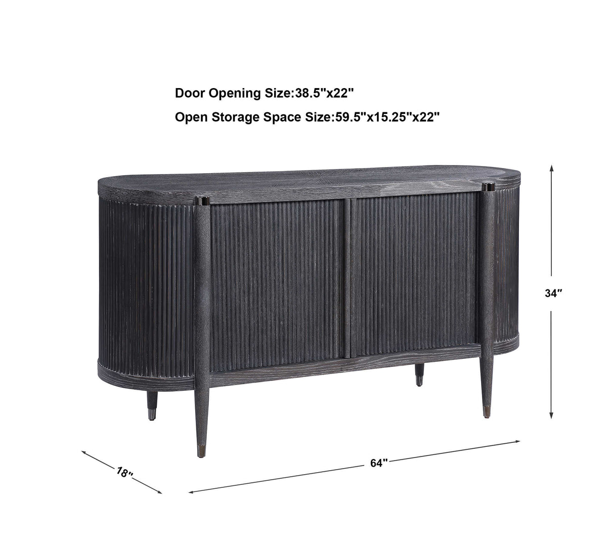 Tambour Cabinet Black Ceruse