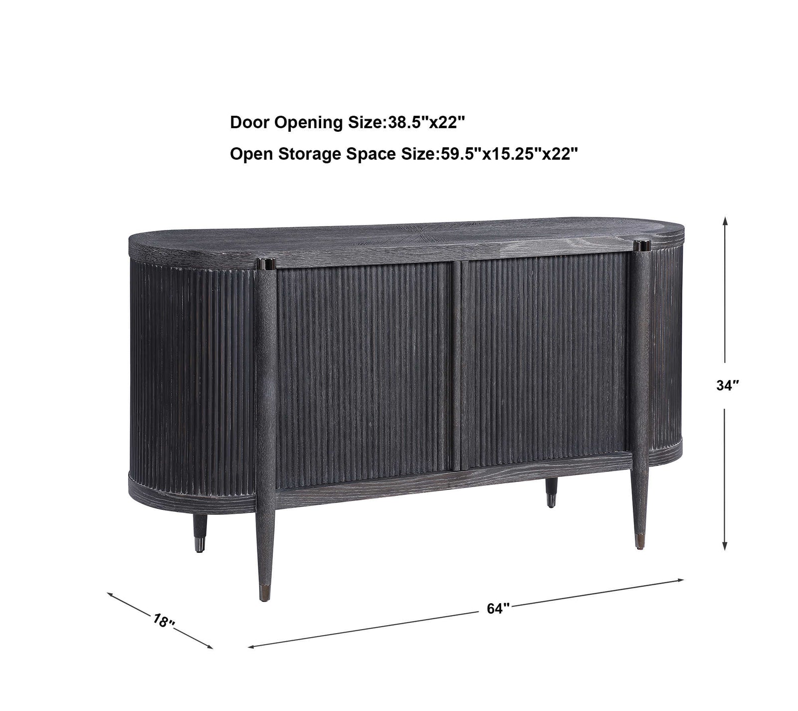 Tambour Cabinet Black Ceruse