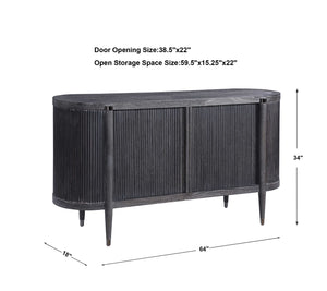 Tambour Cabinet Black Ceruse